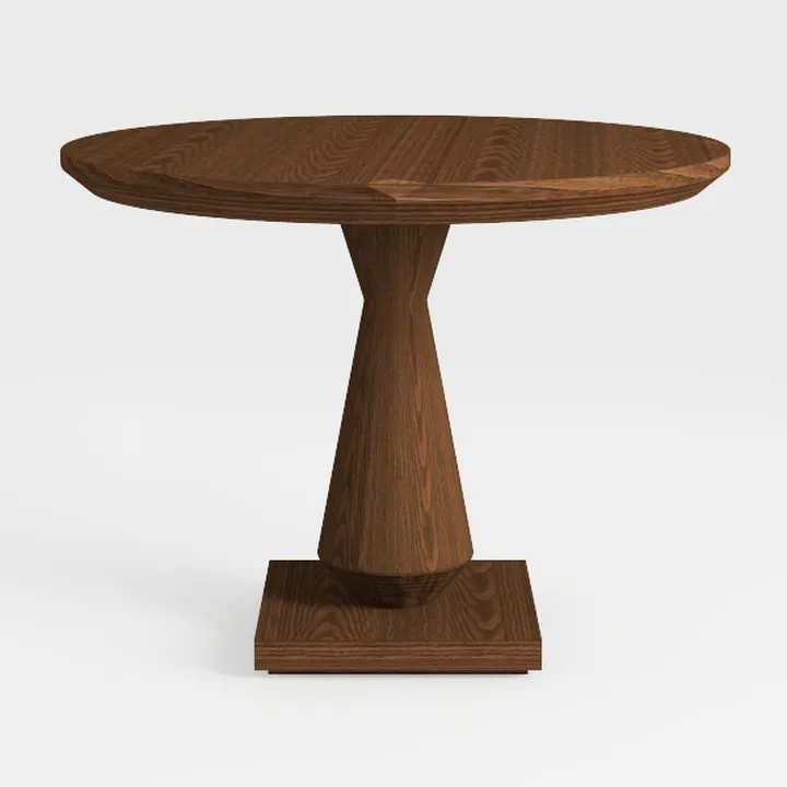 Round Fluted Accent End Table, Pedestal Side Small