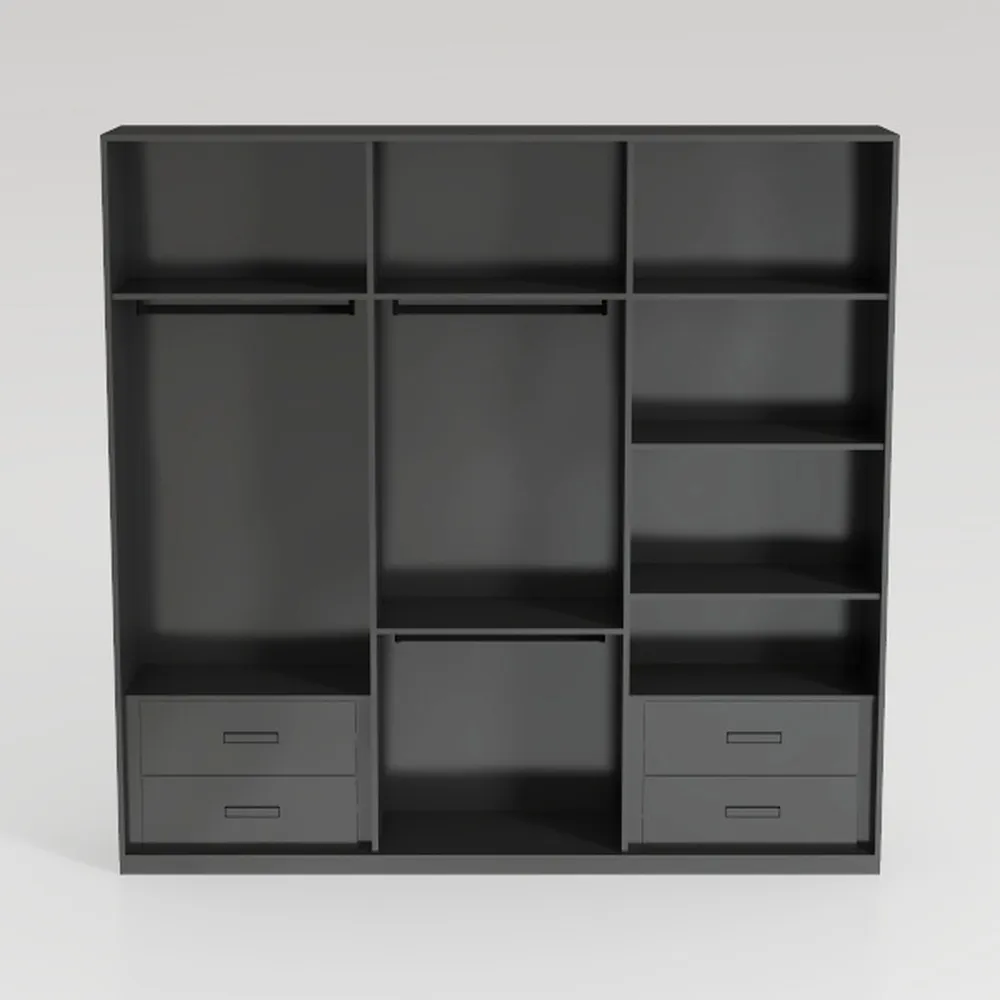 Cozy Castle Black Wood Bookcase,12 Cube Storage