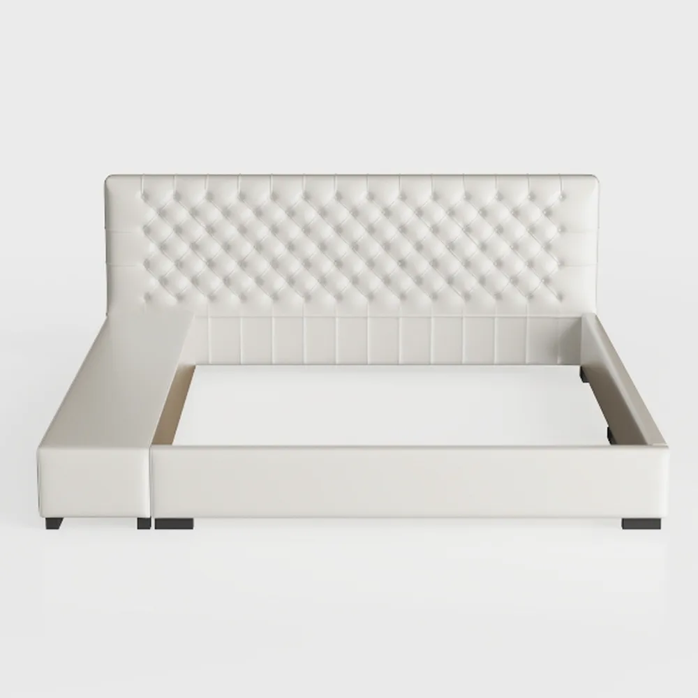 Keyluv Modern Upholstered Bed Frame with 4 Drawers