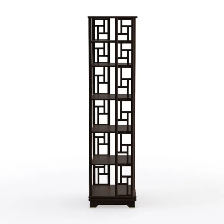 Square Rotating Bookshelf Tower - 360 Spinning