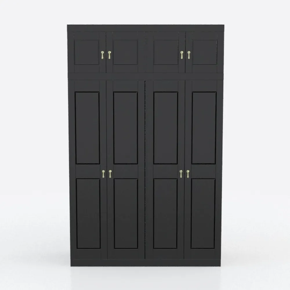 Letaya Black Storage Cabinet with Feets-Metal Home