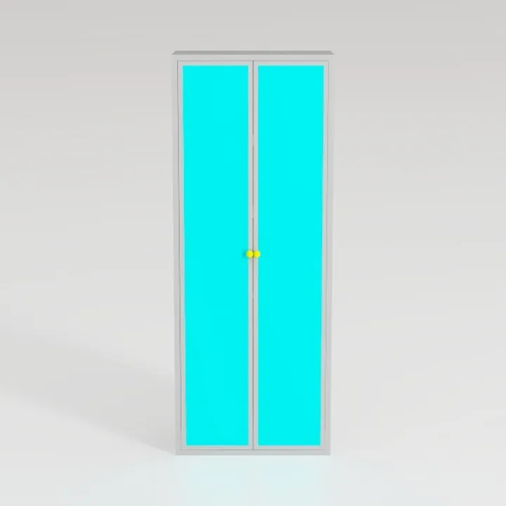 61H Metal Storage Cabinet with 2 Doors and 5