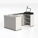 checkout counter-Supermarket Left 45 Degree View