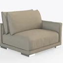 POVISON 31" Modular Sectional Armless Sofa for Liv Right 45 Degree View