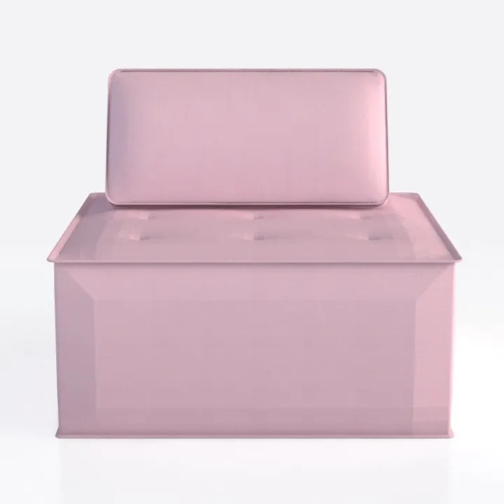 FORNOR 42012 Pouf Ottoman Velvet Grigio 38 x 38 x 38 cm