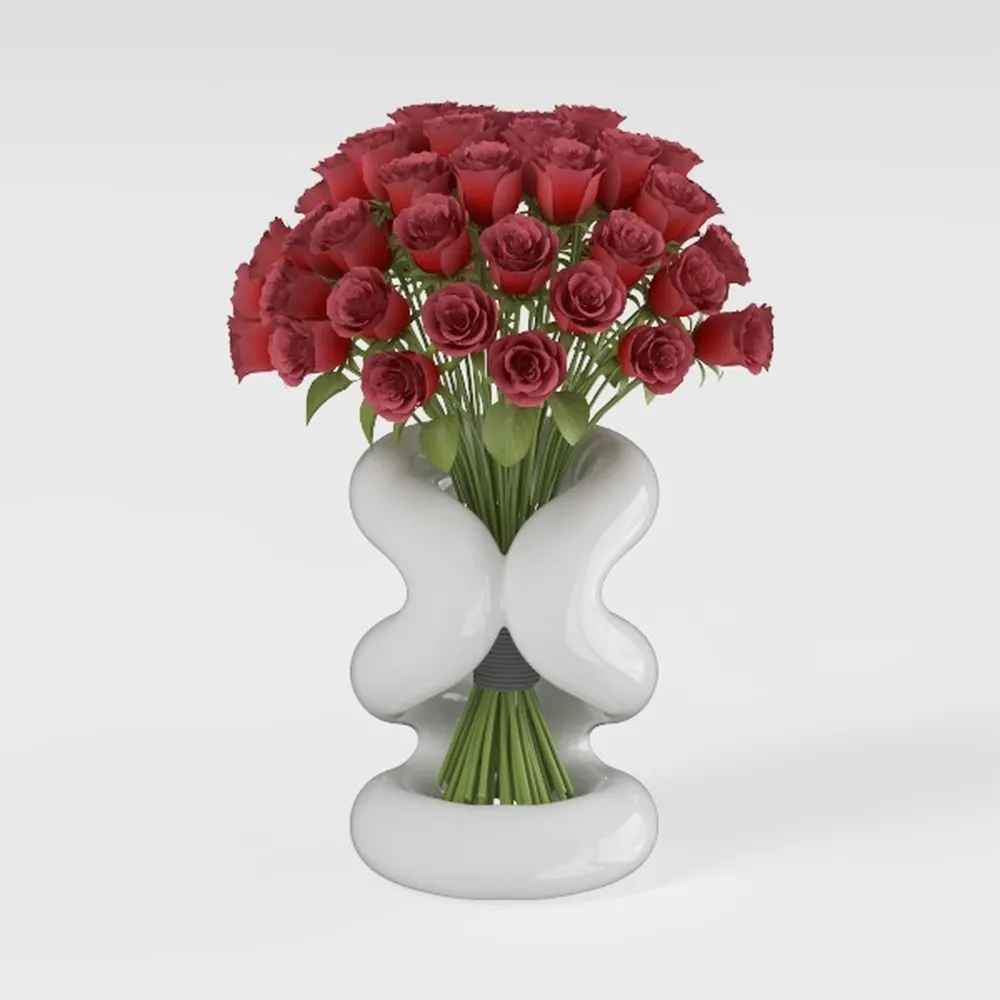 Hollyone Hydrangea Artificial Flowers with Glass