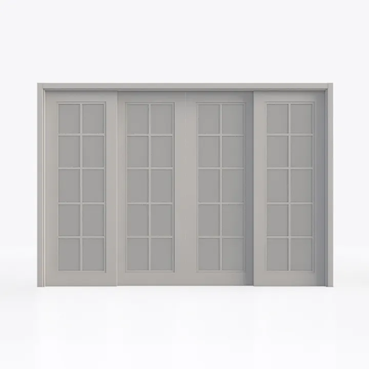 Bypass Glass Sliding Closet Door 96"x80", 5 Lite