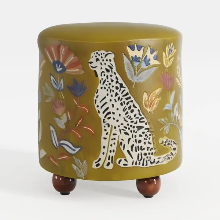 wooden stool-Mexican colors