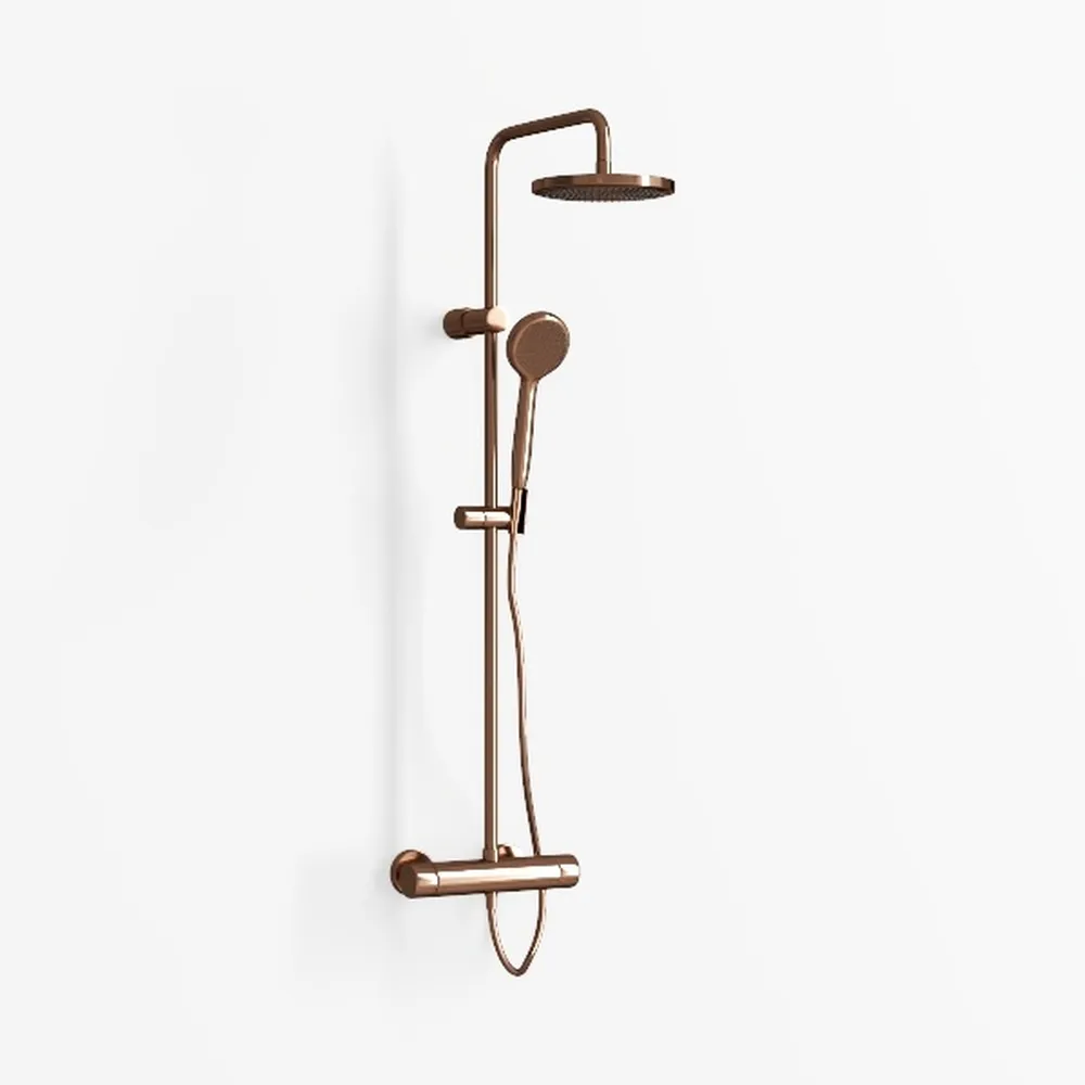 Antique Brass Shower System with Hot and Cold
