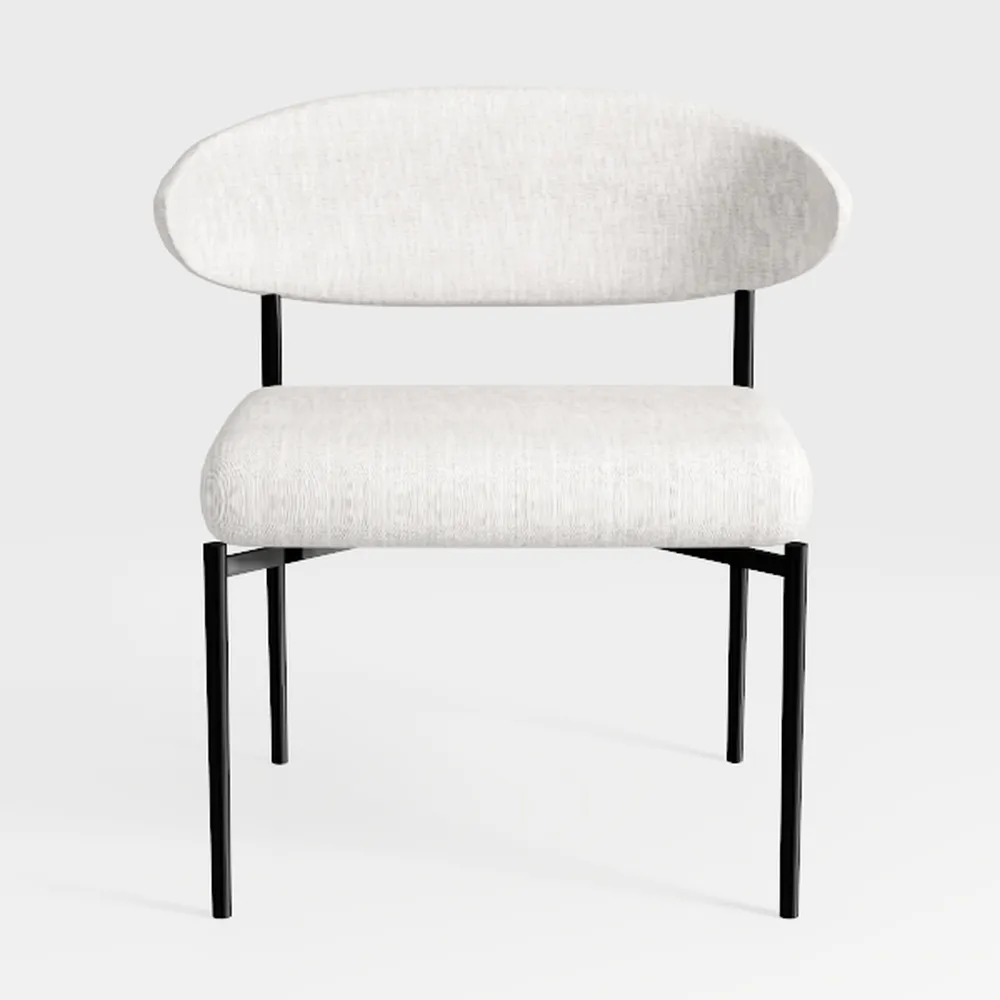 HomeRoots Light Gray and Black Upholstered Fabric