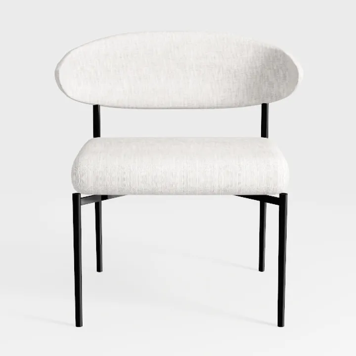 HomeRoots Light Gray and Black Upholstered Fabric