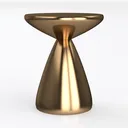 Modern Polished Brass Metal Side End Table 3D Model Left 45 Degree View