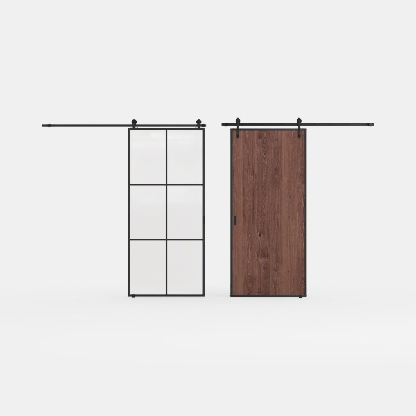 JUBEST 14FT Box Rail Exterior Barn Door Hardware