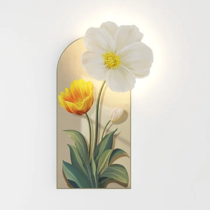 Flower Table Lamp,LED Reading Light Bedside Vintag