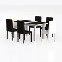 Farmhouse Dining Chairs Set of 6, Linen Left 45 Degree View