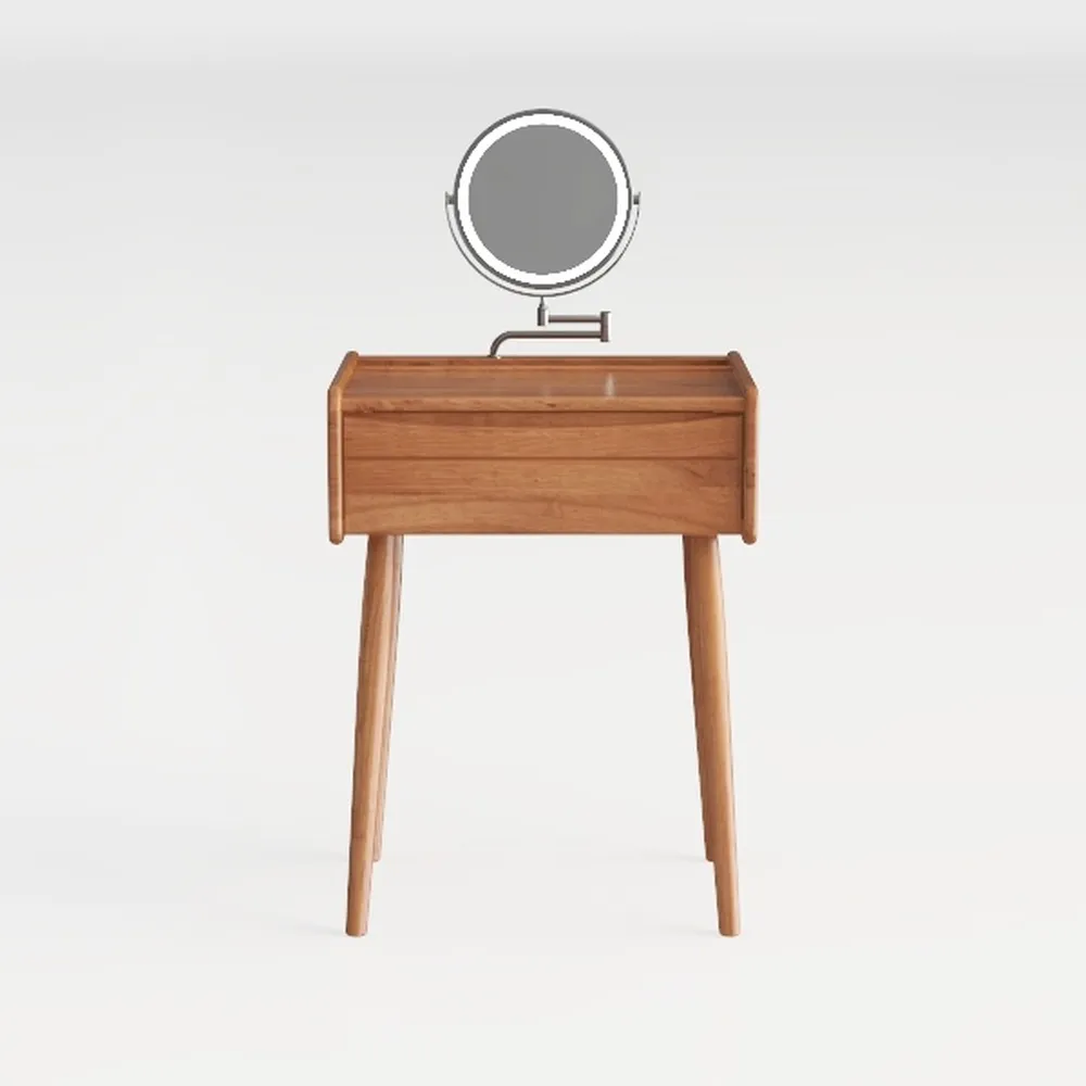 Natural Makeup Vanity Table with Adjustable Mirror