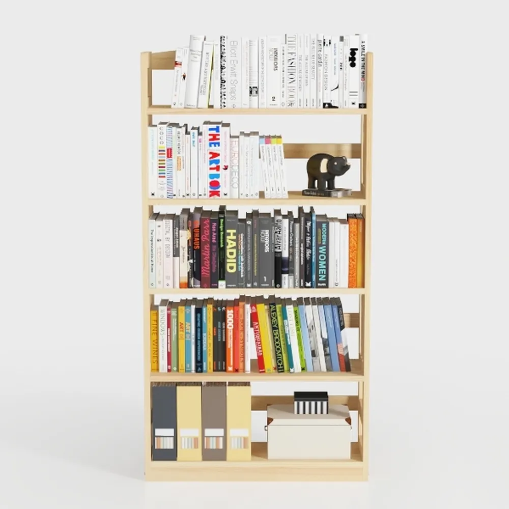 5-Tier Wooden Open Bookcase, Modern Display