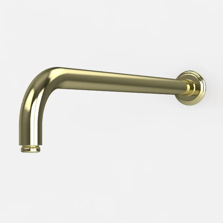 Polished Brass Wall Mounted Bathroom Faucet Spout 3D Model