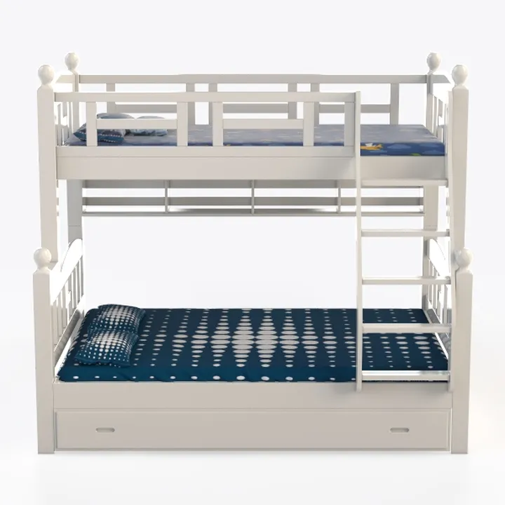 DHP Brady Solid Wood Bunk Beds with Ladder and Gua