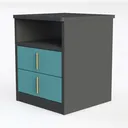 AOGLLATI LED Nightstand with Charging Station Left 45 Degree View