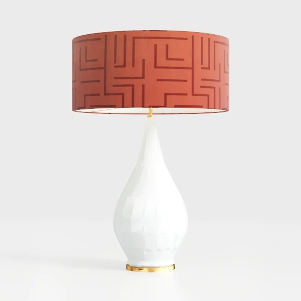 SAFAVIEH Lighting Collection Avi Scroll Blue/ Whit