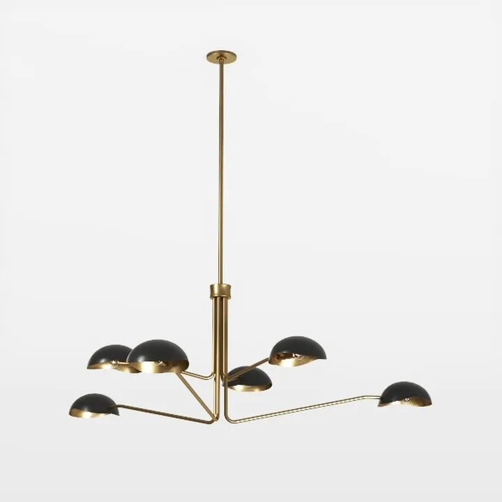 Modern Black Brass Metal Chandelier 3D Model