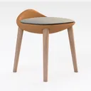 18 in. Counter Height Stool in Leather with Poplar Right 45 Degree View