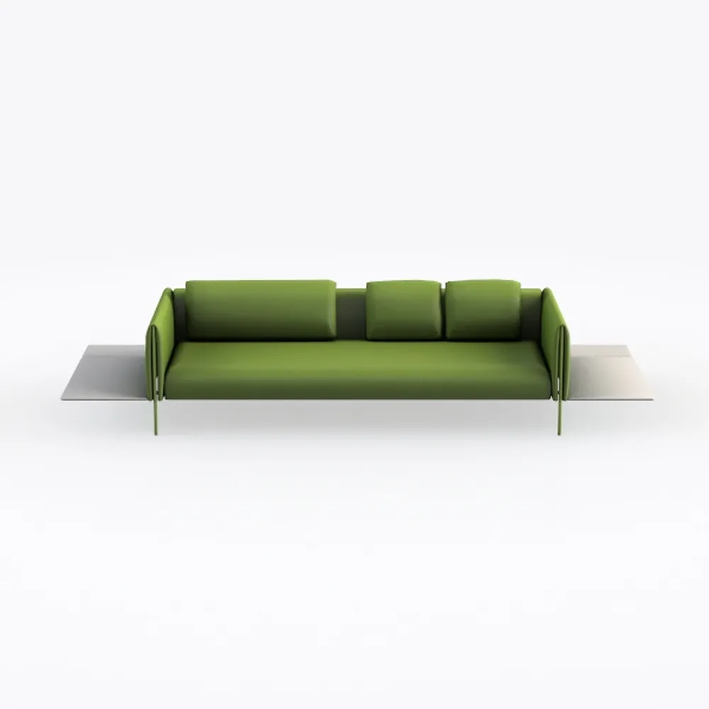 Eysa Dam Chaise Longue 240 cm. Sinistra Vista Frontale - col. 04-Verde