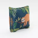 Tropical Sloth Print Fabric Throw Pillow Decorative 3D Model Right 45 Degree View
