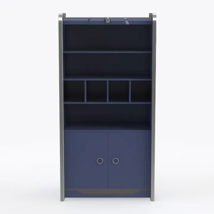 70in Tall Bookshelf 5 Tier Bookcase with Barn Door