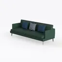 2 Piece Sofa Set, Modern 3 Seater Sofa and Lovesea Left 45 Degree View