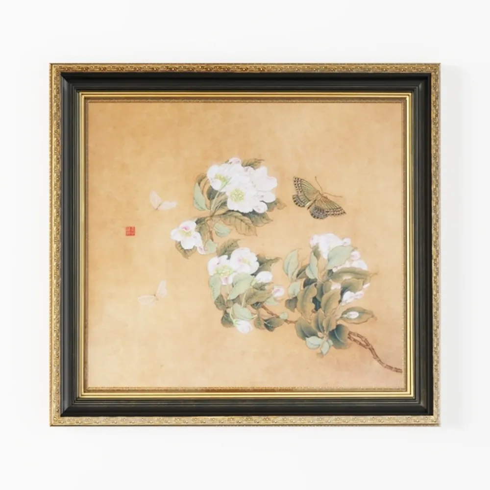 Petal Lane Floral Wall Art - Framed Antique Decor