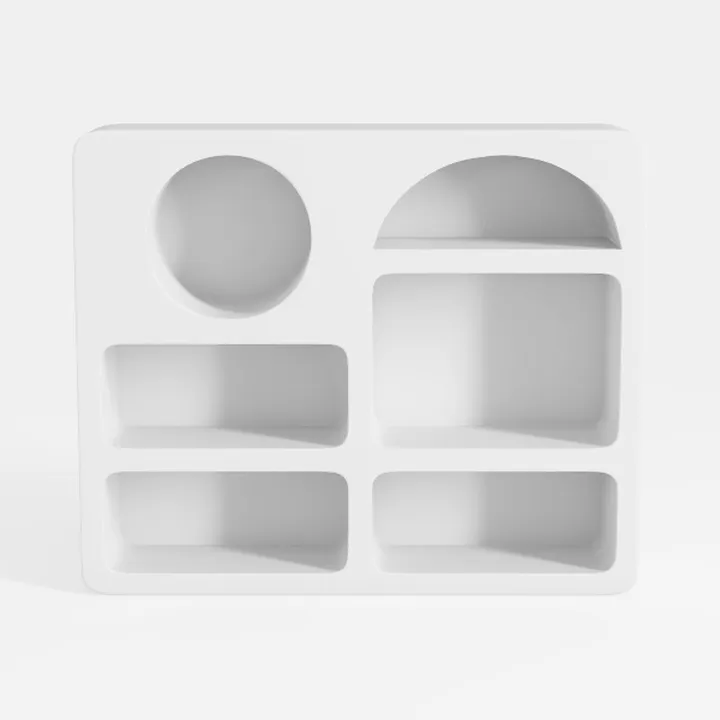 Ella & Emma White Decorative Floating Wall Shelf-Warm Beige