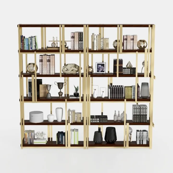 Tribesigns 71" Gold Bookshelves Set of 2, 11-Tier
