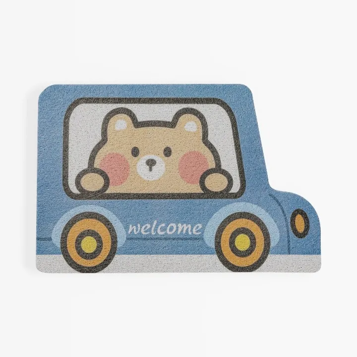 Cartoon Car Shape Welcome Door Mat PVC Material 3D Model