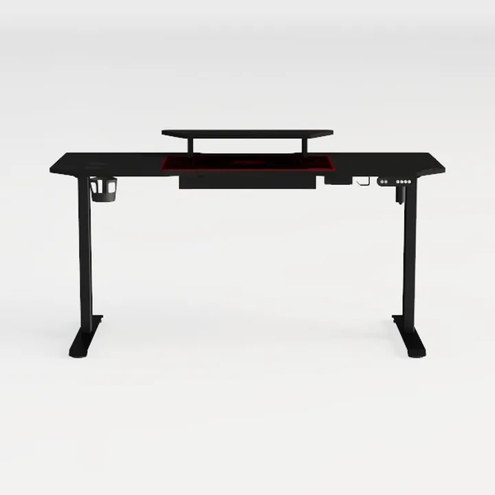 Black Metal Modern RGB Gaming Desk 3D Model