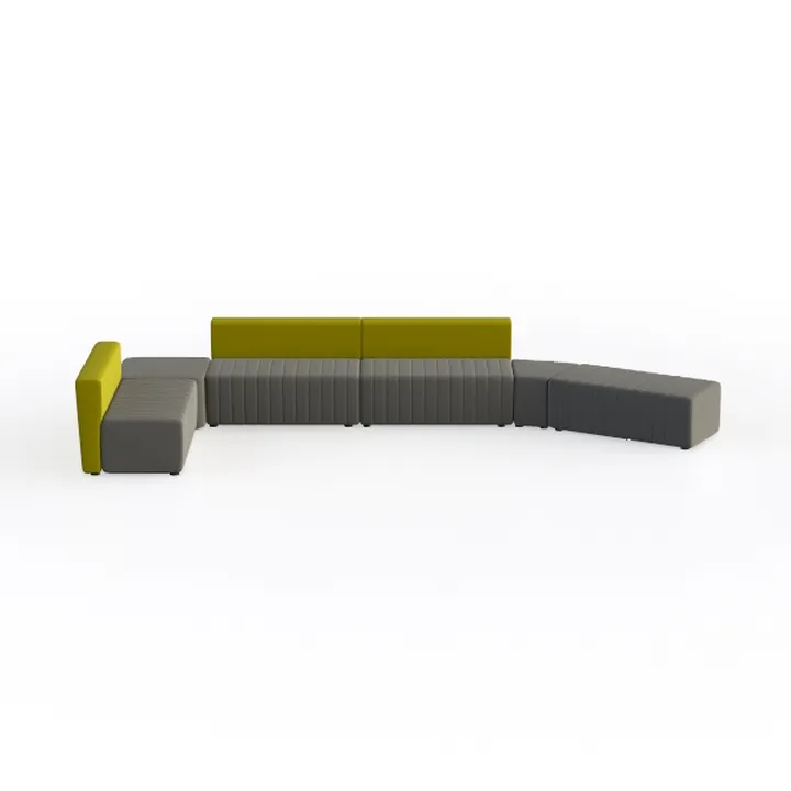 Modern Two Tone Fabric Modular Sectional Sofa 3D Model