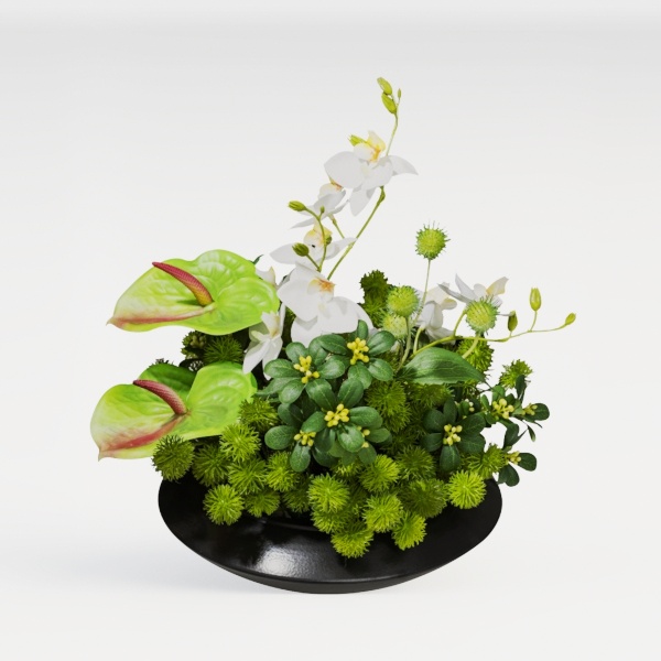 Briful Orchid Artificial Flowers 15in White Fake