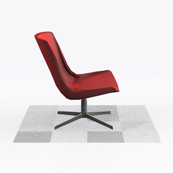 KONTE.DESIGN Poltrona girevole SEAPORT in tessuto grigio e gambe in metallo nero