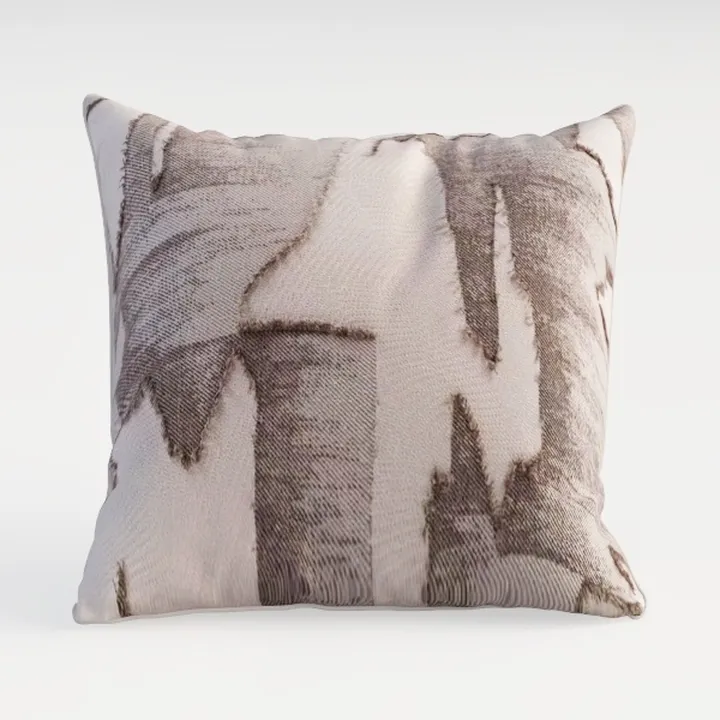 Minimalist Neutral Fabric Decorative Throw Pillow 3D Model