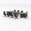 conference table and chairs-Office Conference Room Left 45 Degree View