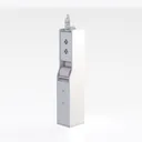 Minimalist White Solid Wood Wall Mounted Cabinet 3D Model Right 45 Degree View