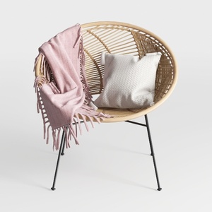 Outdoor 1-Person Wicker Rattan Egg Swing Chair wit