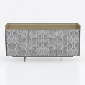 55" Buffet Cabinet with Storage,4 Carved Door