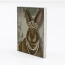Vintage Whimsical Bunny Wall Art Print 3D Model Left 45 Degree View