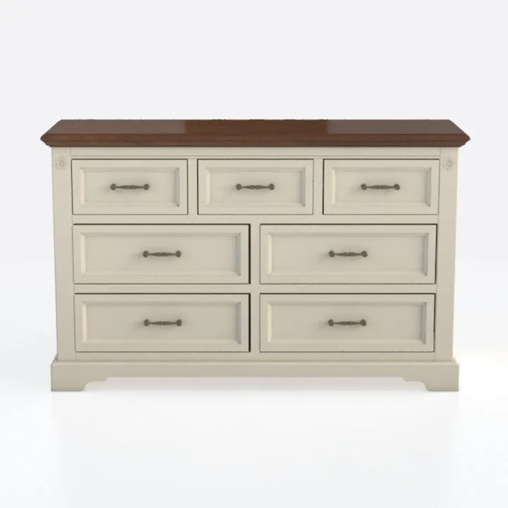 Amada Farmhouse 7 Drawer Dresser for Bedroom, 47.2