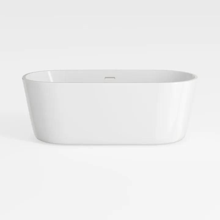 Minimalist White Acrylic Freestanding Bathtub 3D Model