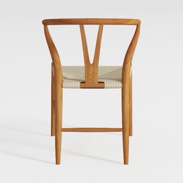 Set of 2 Natural Solid Wood Dining Chair Y Chair