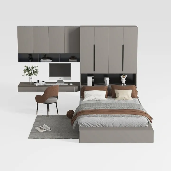 Bestar Claremont Queen Murphy Bed with Closet