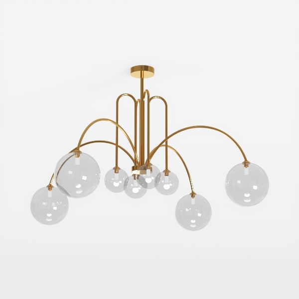 Gold Sputnik Chandeliers 12 Lights Modern